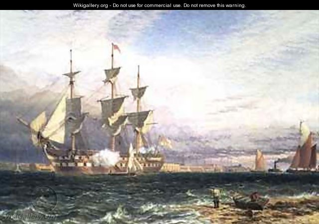 Sheerness Island of Sheppey Guardship Saluting - Henry Thomas Dawson