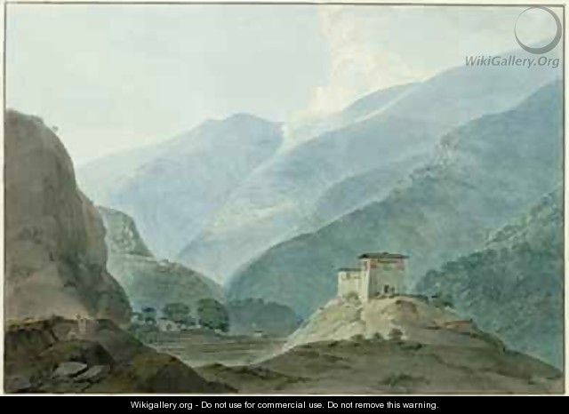 Chukha Casle in Bhutan - Thomas & William Daniell
