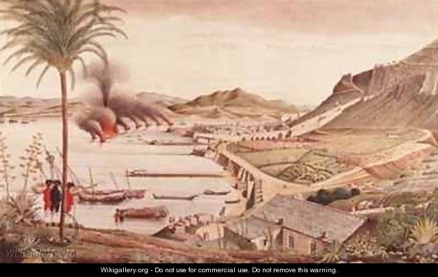 Gibraltar on the morning after the great Franco Spanish attack - Thomas Davies