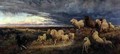 Approaching Thunderstorm Flocks Driven Home Picardy - Henry William Banks Davis