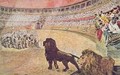 Postcard depicting christian martyrs in the arena in Rome - A. del Senno