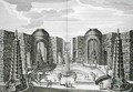 The fountain in the maze at the Princely Pleasure Palace and Gardens Berlin - (after) Decker, Paul (the Elder)