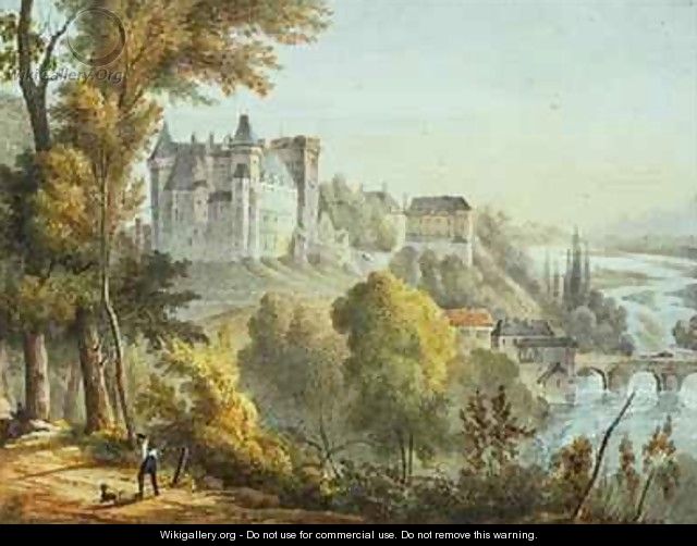 View of the bridge at Jurancon and Chateau Pau - E. Defonds