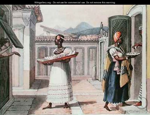 Travelling Saleswomen in Rio de Janeiro in 1827 - (after) Debret, Jean Baptiste