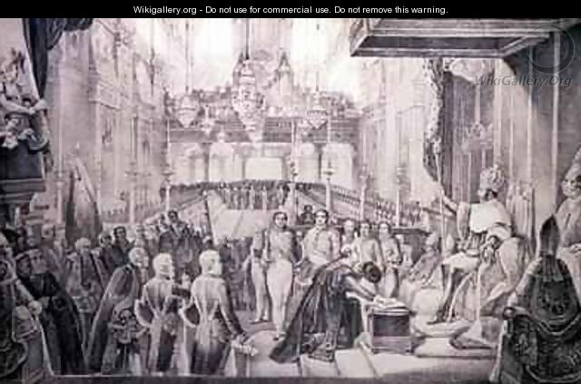 The Coronation of Dom Pedro I 1798-1834 as Emperor of Brazil - (after) Debret, Jean Baptiste