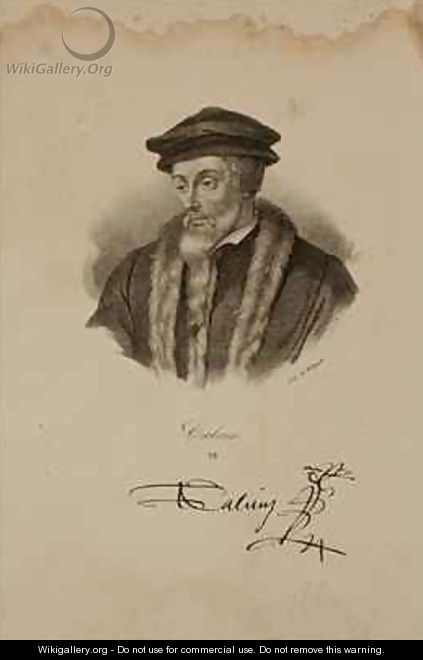 Portrait of John Calvin 1509-64 - Francois Seraphin Delpech