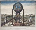 View of the Montgolfier Brothers Balloon Experiment in the Garden of M Reveillon on the 19th of October - (after) Desrais, Claude Louis