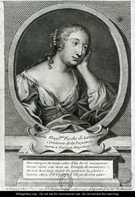 Medallion portrait of Madame de La Fayette French novelist - Etienne Jehandier Desrochers