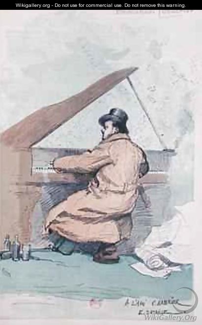 Emmanuel Chabrier 1841-94 at the piano - (after) Detaille, Jean-Baptiste Edouard