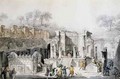 Tourists at the Temple of Isis in the Ruins of Pompeii - Louis Jean Desprez