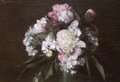 Peonies White Carnations and Roses - Ignace Henri Jean Fantin-Latour