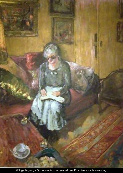 Madame Hessel in the Boudoir Rue de Naples - Edouard (Jean-Edouard) Vuillard