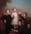 Portrait of Children Blowing Bubbles - George Augustus, Jr Baker