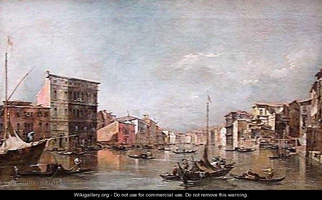 The Grand Canal in Venice with the Palazzo Bembo - Francesco Guardi