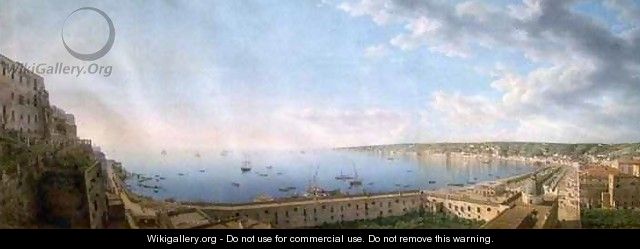 View of the Bay of Naples - Giovanni Battista Lusiere