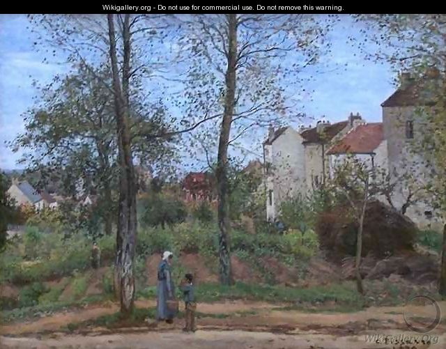 Houses at Bougival Autumn - Camille Pissarro