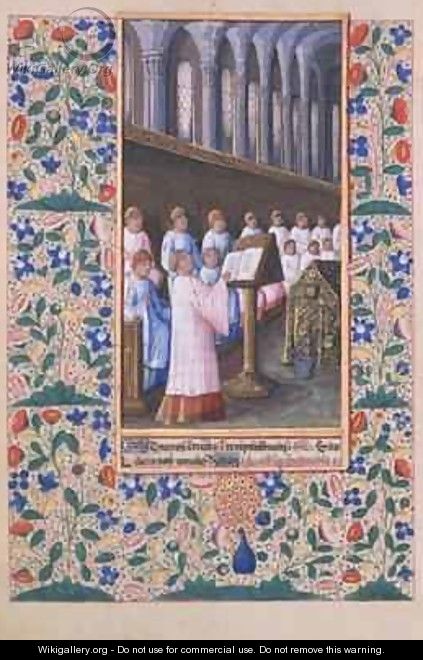 Illustration of a funeral service - Jean Colombe