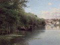 Fishing on the Bank of the Oise Pontoise - Emilio Sanchez-Perrier