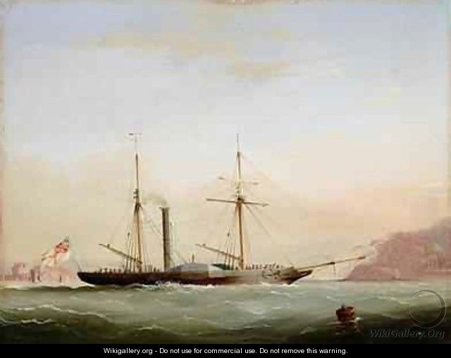 Paddle Steamer in Plymouth Sound off Mount Edgecombe - (after) Condy, Nicholas Matthews