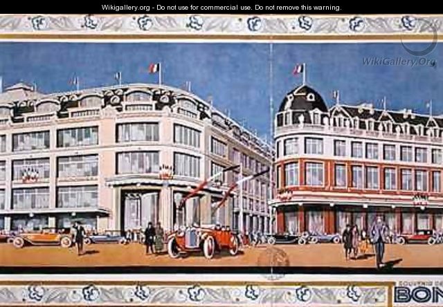 Poster commemorating reminding the inauguration of the new Le Bon Marche stores - Jean Coulon