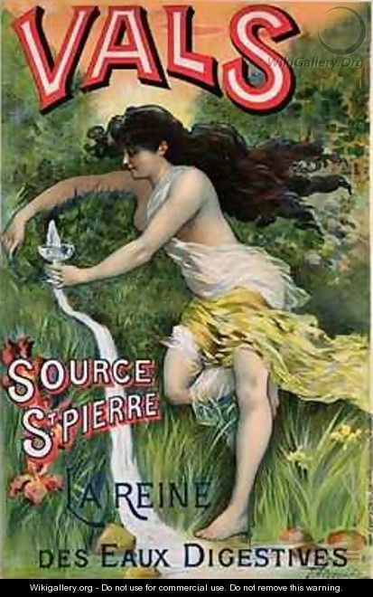 Poster advertising Source St Pierre eau de Vals natural mineral water - L. Courchez