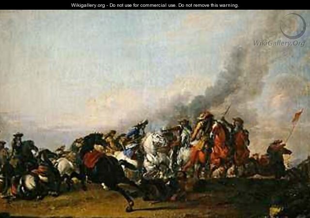 Collision of the Cavalry - Jacques (Le Bourguignon) Courtois