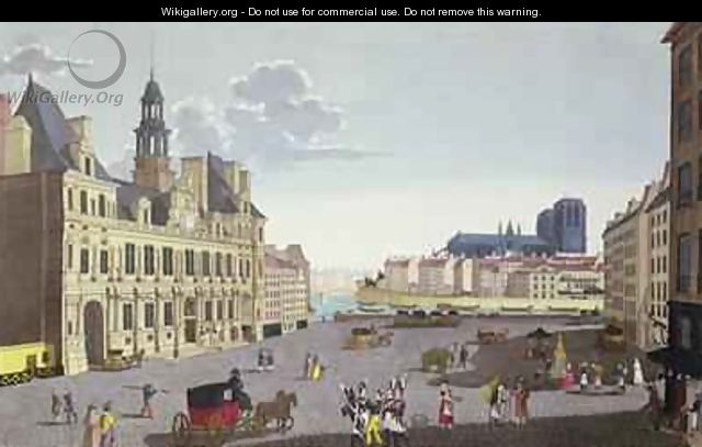 View of the Place de lHotel de Ville as seen from the Rue du Mouton - Henri Courvoisier-Voisin