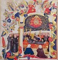 Inhabited initial A depicting the Funeral of St Francis - Cristoforo Cortese