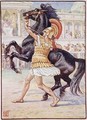 He ran towards the horse and seized the bridle - Walter Crane
