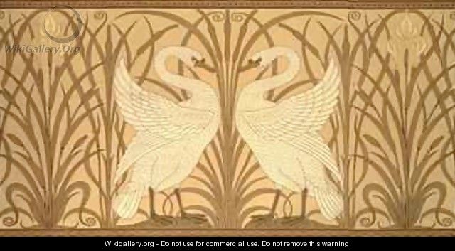 Swan wallpaper design - Walter Crane