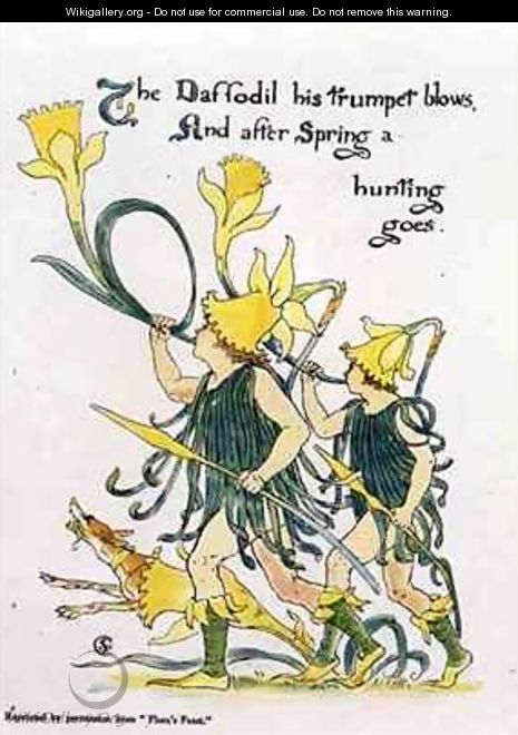 Daffodil Trumpet Blows - Walter Crane