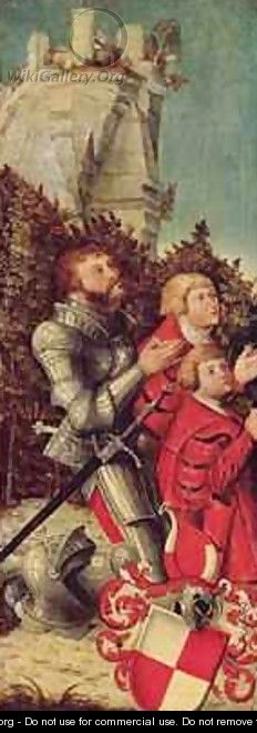 Portrait of a Knight with his two sons - Lucas The Elder Cranach