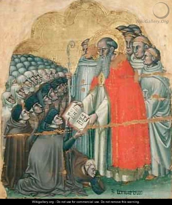 St Bernard Tolomeo 1272-1348 giving the Rule to his Order - Simone dei Crocifissi