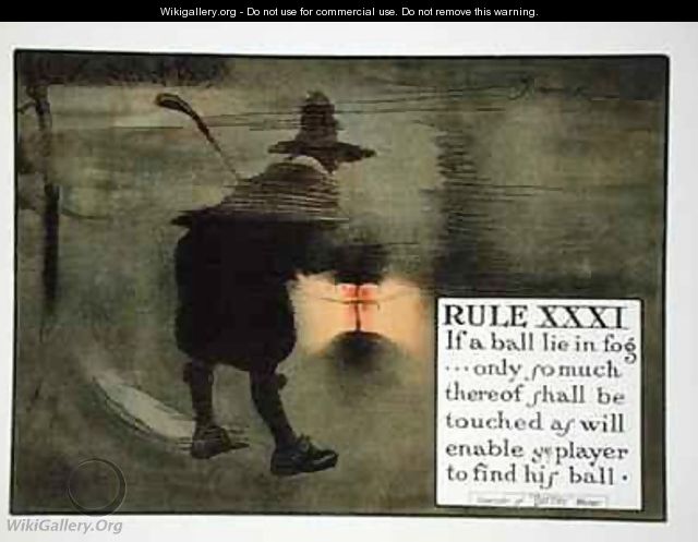 Rule XXXI If a ball lie in fog only so much thereof shall be touched as will enable ye player to find his ball - Charles Crombie