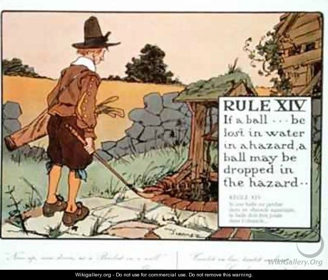Rule XIV If a ball be lost in water in a hazard a ball may be dropped in the hazard - Charles Crombie