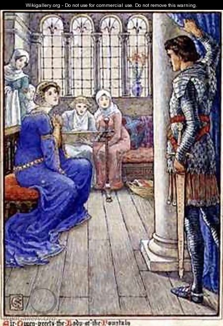 Sir Owen Greets the Lady of the Fountain - Walter Crane