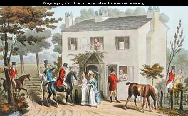 The Oakland Cottages Cheltenham or Fox Hunters and their Favourites - Isaac Robert Cruikshank