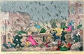 Very Unpleasant Weather or the Old Saying verified Raining Cats Dogs and Pitchforks - George Cruikshank I