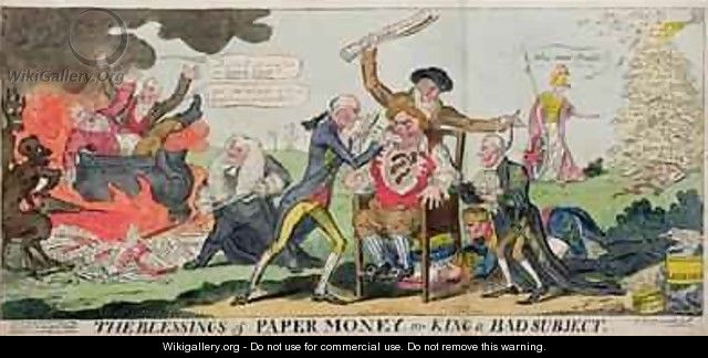 The Blessings of Paper Money or King a Bad Subject - George Cruikshank I