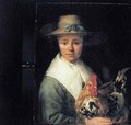 Girl with a Rooster - Jacob Gerritsz. Cuyp