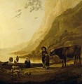 Landscape with a herdsman and bull - Aelbert Cuyp