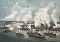 Bombardment and Capture of Island No 10 on the Mississippi River - Currier
