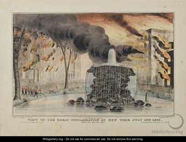 View of the Great Conflagration at New York July 10th 1845 - Nathaniel Currier