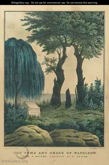 The tomb and shade of Napoleon from a natural curiosity at St Helena - Nathaniel Currier