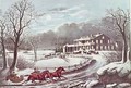 American Winter Evening Scene - Currier