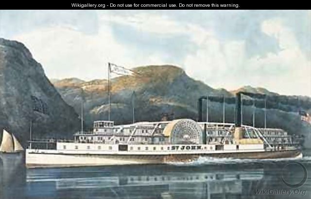 The Hudson River Steamboat St John - Currier