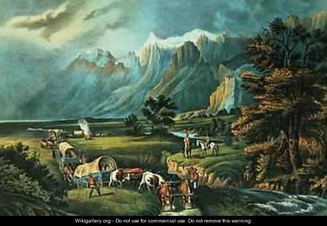 The Rocky Mountains Emigrants Crossing the Plains - Currier