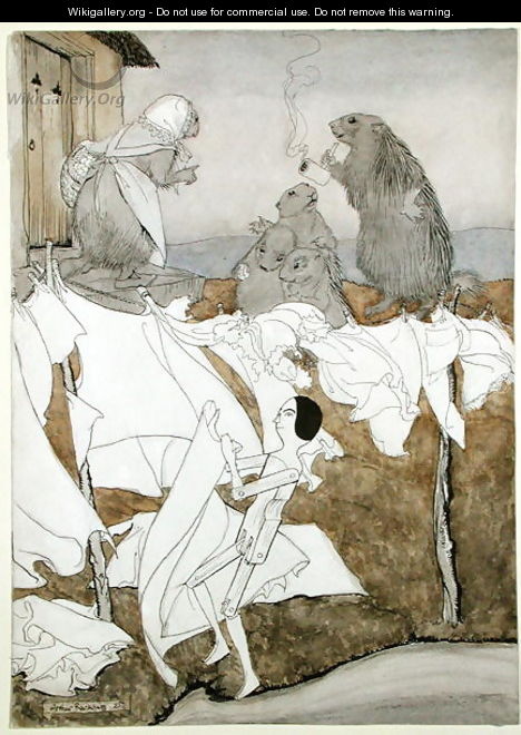 Undine, study for Undine, by Friedrich de la Motte Fouque 1777-1843, adapted by W.L Courtney, published 1909 - Arthur Rackham