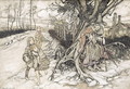 Children startled by a Witch - Arthur Rackham