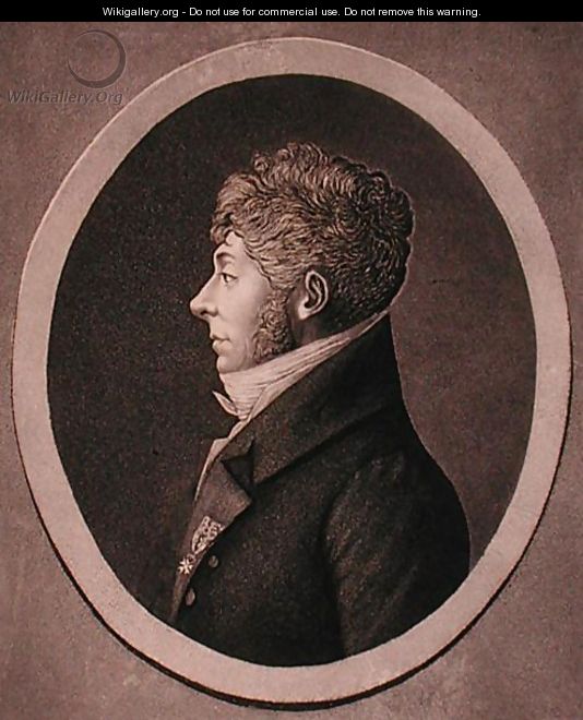 Portrait of Etienne-Nicolas Mehul 1763-1817 engraved by Edme Quenedey 1756-1830 - Edme Quenedey